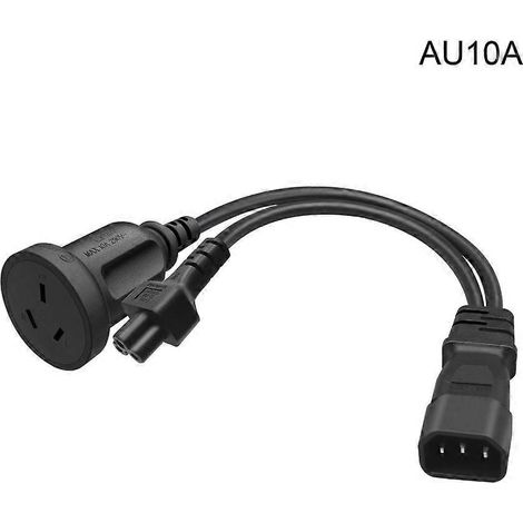 Adaptateur de Corde d'Alimentation Y-Splitter C14 vers C13 + Prise AU10A/16A - Câble de 10A (1/4)
