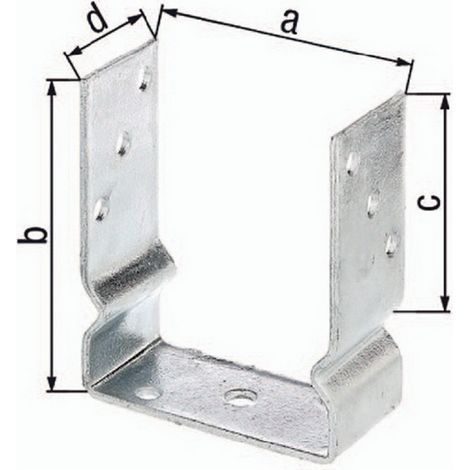 Alberts 217648 Supporto per palo a U, da avvitare o da inserire nel calcestruzzo, zincato a caldo, larghezza netta 121 mm
