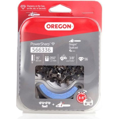 Chaîne de tronçonneuse PowerSharp Oregon 566336 Pas: 3/8' Jauge : 1.3 Maillons : 52