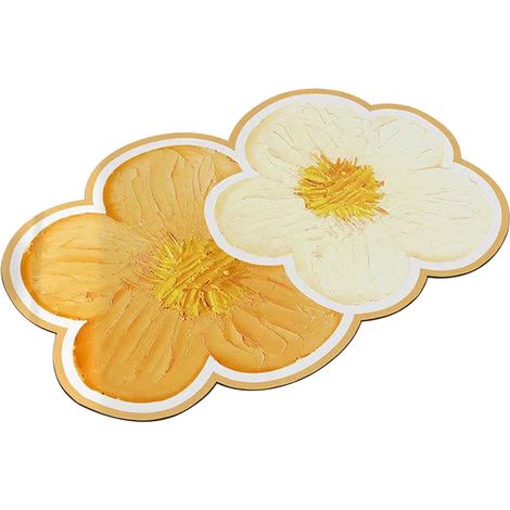 Tapis De Bain - Absorption Eau Rapide - Antidérapant - Forme Fleur - Pour Salle De Bain Douche Entrée - 1 Pièce (1/4)