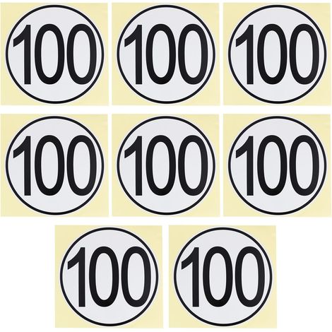8 x Speed Limit Stickers 100 km/h Diameter 20 cm for Cars, Trailers, Caravans, Trucks, Buses (1/5)