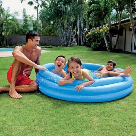 Piscinette - 147 x 33 cm - Capacité 330 L - Pour Enfants À Partir De 3 Ans - Ronde - Bleu - 1 Pièce (1/2)