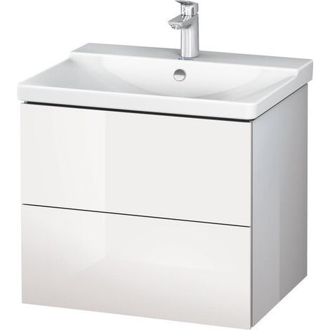 Meuble sous-vasque L-CUBE 620x481x555mm Gris Doloaveci brillant