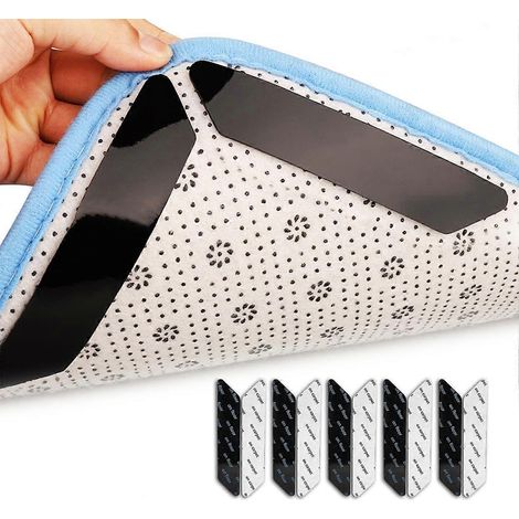 Lot de 10 bandes antidérapantes pour tapis - Sous-tapis antidérapant - Bandes antidérapantes pour tapis et moquettes - Convient aux sols en marbre, parquet et plus encore (1/5)