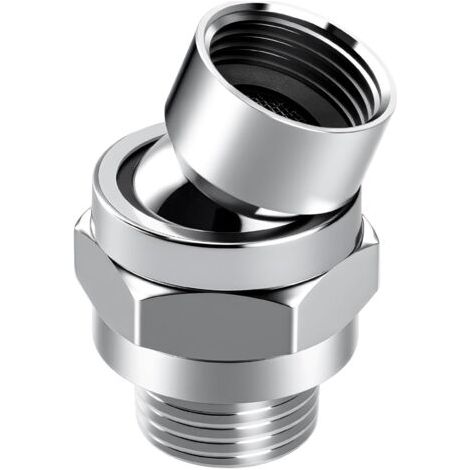 Shower Connector Ball Joint Shower Head Swivel Ball Adapter Brass Adjustable Arm Extension Universal Component Polish ChromePSB101-CH (1/5)