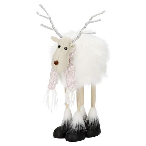 SPRINGOS Weihnachtsfigur Dekofigur Rentier Geweih mit LED-Leuchten Hirsch 48 cm Winterdeko