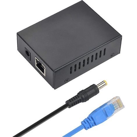 Répartiteur PoE Gigabit 4 paires 12 V 4 A 48 W, boîtier métallique, entrée CC 60 W, 1000 Mbps, standard (1/5)