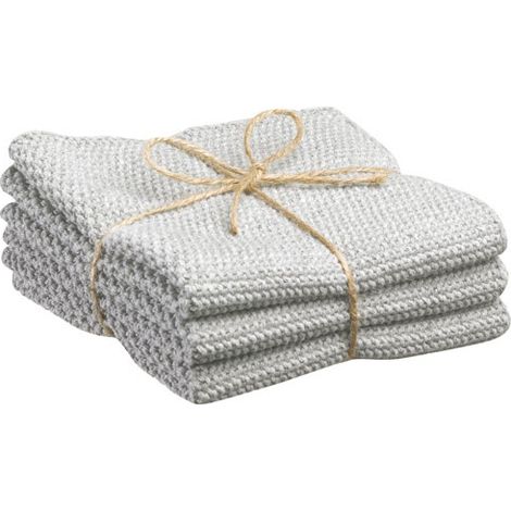 Lote de 3 toallas de mano 25 x 25 cm gris - Izan - Winkler