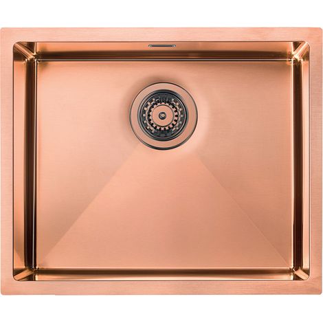 Lavello IRIDE F3" 1 vasca ACCIAIO INOX Finitura: COPPER BRONZE, incasso: slim, sottotop e filotop, 57X45 prof. 19 (1/2)
