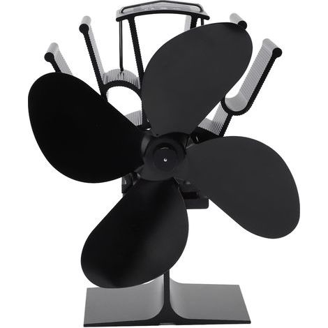 Ventilateur de poêle à chaleur à 4 pales, cheminée silencieuse et écologique en alliage d'aluminium pour la combustion de bûches de bois à la maison (1/5)