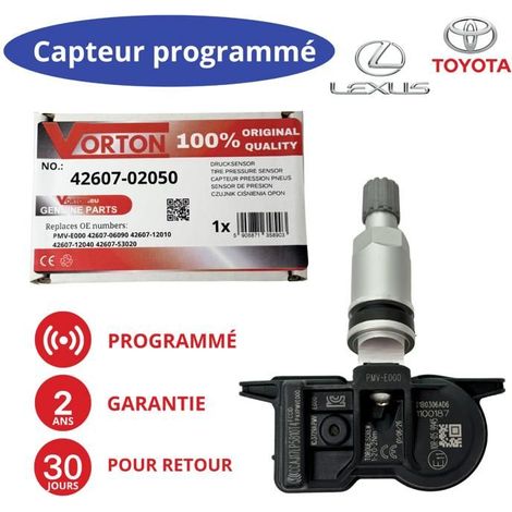 Sensor de presión de neumáticos TPMS programado Válvula de rueda TOYOTA EE. UU. C-HR Camry Corolla Cross Crown Avalon Venza RAV4 Highlander (1/5)