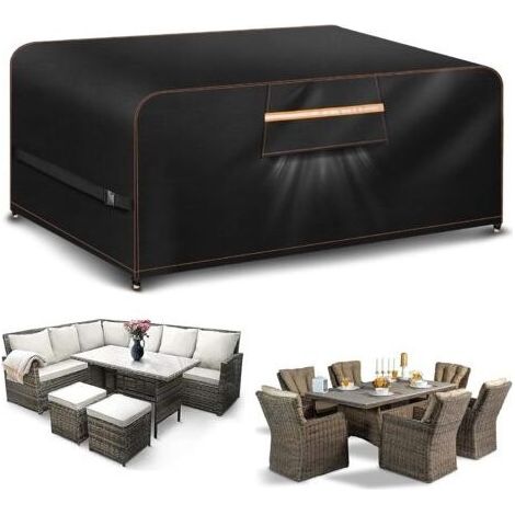 Housse Table De Jardin Avec éVent D'Air 420D Oxford Housse Protection Salon De Jardin Protection Table Exterieur 200x160x74CM Exterieur Impermeable RéSistance Au Vent (1/5)