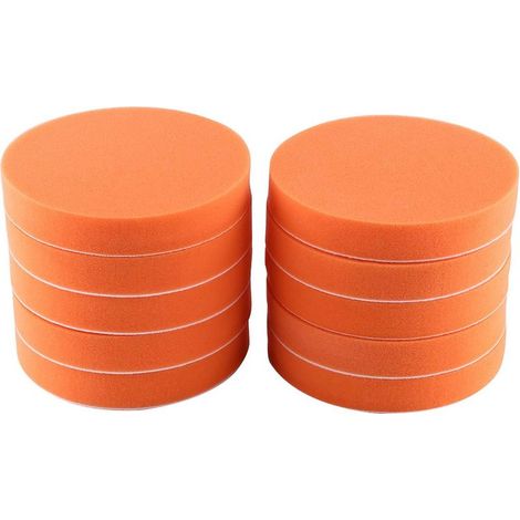 Autopolierschwamm, 10 Stück/Set, Autopolierset 6 (150 mm), Polierschwamm-Wachspad-Werkzeugset für Autopoliermaschinen, orangefarbenes Polierpad (1/5)