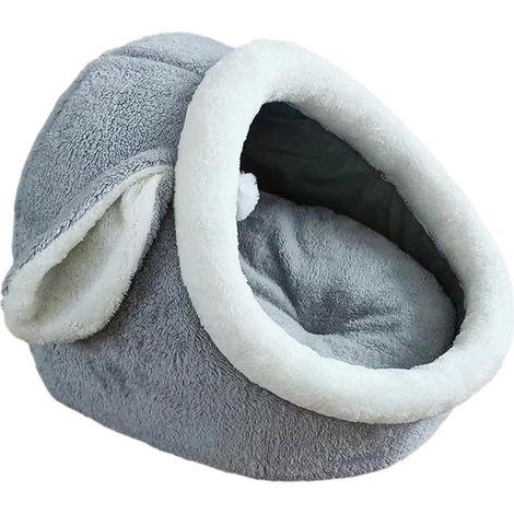 Lit Pour Chat - Maison Caverne En Velours Avec Fond Antidérapant - Coussin Amovible Auto-Chauffant - Pour Chats Chiots Lapins - 1 Pièce (1/5)
