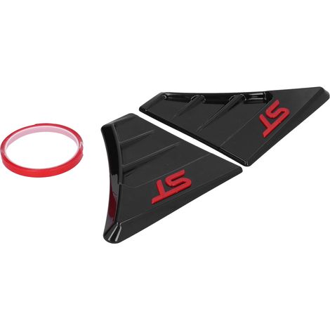 Paire de garnitures d'aérations latérales pour Ford Focus MK2, style ST RS, accessoire tuning rouge, kit de 2 pièces, décoration d'aileron de passage de roue, moulures personnalisées. (1/5)