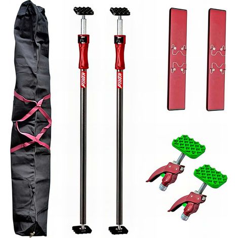 Piher – Kit plaquiste – 2 étais extensibles 155 à 290 cm – Charge maximale 300 kg – Mécanisme de déploiement automatique – Sac de rangement inclus (1/5)