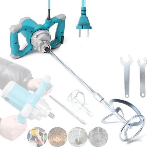 Malaxeur de chantier portable 2600 W – mélangeur de ciment à 6 vitesses – pour mortier fin et coulis de jointement