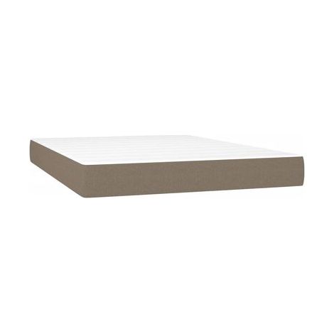 Sommier Snowco, matelas taupe, 140 × 190 cm, tissu, tissu doux et respirant, meuble de chambre, design contemporain, montage facile (1/5)