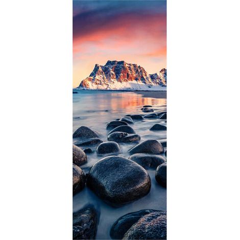 Panneau mural douche en alu-composite VIPANEL - Inspiration Nature Décor Haukland Beach - Finition Brillant - 100x255cm (1/5)