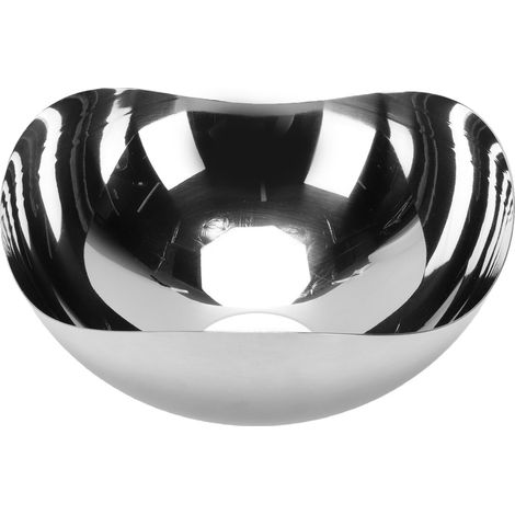 Bol décoratif en acier inoxydable 304, élégant plateau à fruits, finition argentée, plat de service, centre de table, vide-noix, organiseur de bijoux pour salon, table, fête, mariage, 24 cm (1/5)