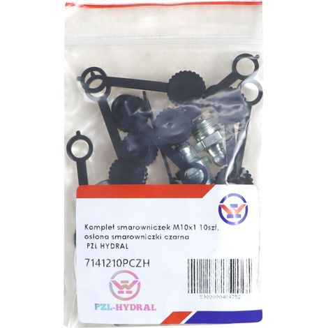Set di ingrassatori M10x1 con copri-ingrassatore nero, 10 pezzi (1/3)