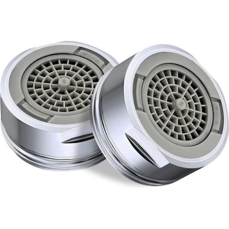 2 Pièces Mousseur Robinet M24 en Laiton, Angle de Sortie D'eau Réglable Aérateur, Filtre de Nettoyage Amovible, Economiseur D'eau pour Robinet, 2Modes D'eau Pétillante, pour Salle de Bain et Cuisine