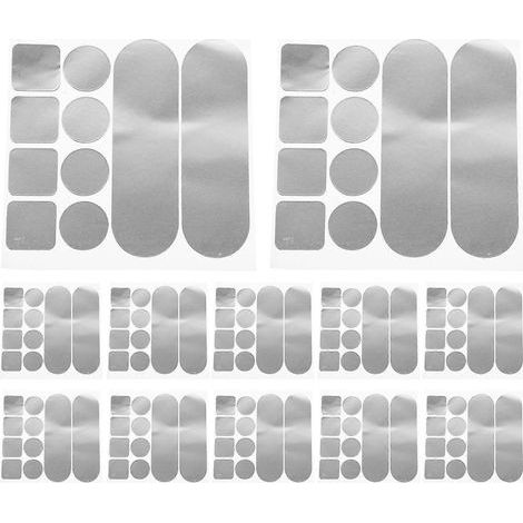 12 feuilles d'autocollants en aluminium pour ustensiles de cuisine, patchs de réparation portables, patchs de réparation pour casseroles-11X10.8CM-Silver (1/4)