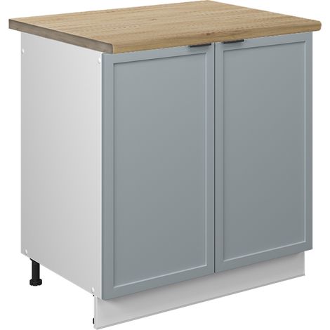 Meuble bas sous-évier Fame-Line, Bleu clair-gris, 80 cm , PT Chêne, Vicco (1/5)