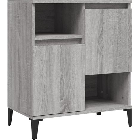 Credenza cassettiera mobile contenitore organizer cucina soggiorno salotto sonoma 60 x 35 x 70 cm legno ingegnerizzato grigio 020036398