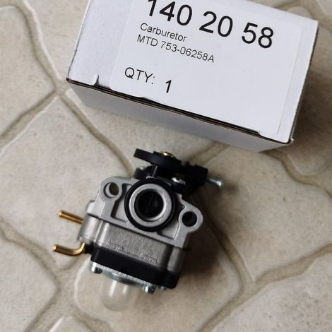 Carburateur MTD 753-06258A, type à chambre à flotteur, rapport de mélange réglable, convient aux tondeuses à gazon MTD. (1/5)