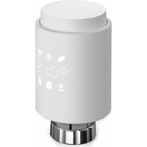 Intelligenter und vernetzter Thermostatkopf – WLAN-verbundenes Zubehör für Ihre Heizkörperköpfe – Kompatibel mit Alexa, Google Assistant und Siri – Sparen Sie Energie (1/4)
