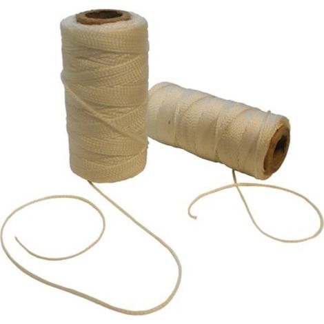 Toolland Cuerda para albañil 50 m Blanca 1.2 mm para alineación precisa Cuerda Resistente en Carrete Ideal para albañilería colocación de Azulejos y Trabajos de jardín