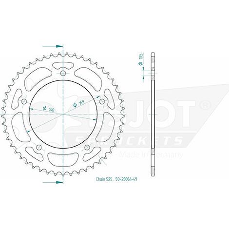 Esjot - couronne - 525 - 49 dents