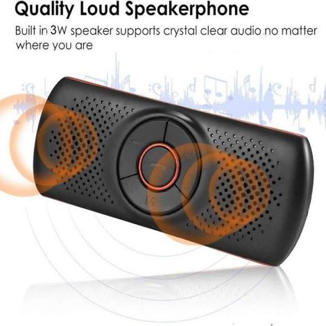 Kit mains libres Bluetooth pour voiture : connexion simultanée de 2 téléphones, longue autonomie, haut-parleur Bluetooth 4.2 (1/5)