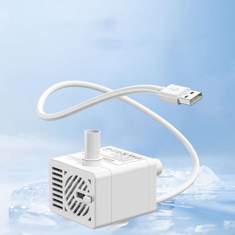 pair Mini pompe à eau submersible réglable, faible consommation, USB, pour fontaine hydroponique, aquarium, étang, blanc (1/4)