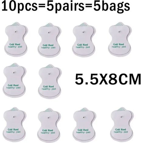 10 reusable 3.5 mm gel electrodes for electric massage devices (acupuncture, EMS nerve and muscle stimulation) 05908-AquaForge