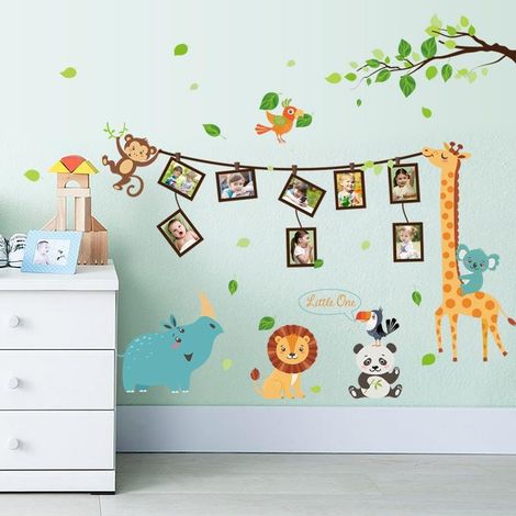 Stickers muraux décoratifs avec cadre photo d'animaux de dessin animé (1/4)