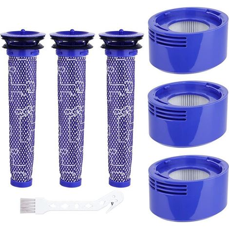 Dyson V7 und V8 Filter – Ersatzteilset mit Reinigungsbürste, 3 HEPA-Nachmotorfiltern und 3 Vorfiltern. Kompatibel mit Dyson V7 und V8. (1/5)