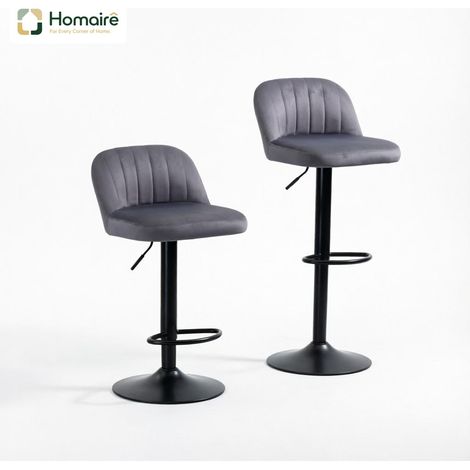 Chaise de jardin en acier, mousse et polyester noir 43 x 45 x 101 cm HOMAIRE (1/5)