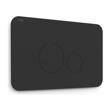 Bouton de chasse double pour WC Noir mat - TRES 25429802NM
