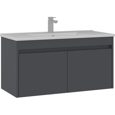 Mobile lavabo "Side 100 v3" - 100 x 45 x 52 cm - Antracite opaco (1/3)