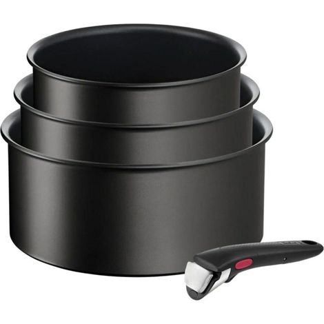 Tefal Ingenio Eco Resist Set 3 Töpfe Schwarz 16 18 20 cm