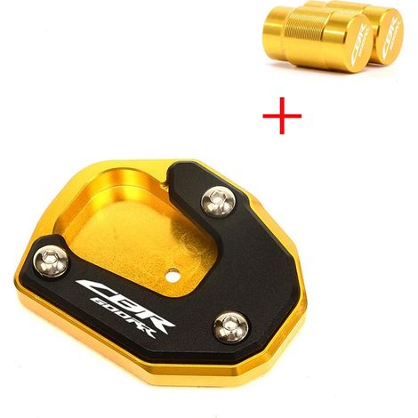 (Gold A) Compatible avec HONDA CBR600RR CBR 600RR 2007-2022 2021 2020 Bouchon de valve et béquille latérale, extension de béquille, plaque de support maxpower (1/4)