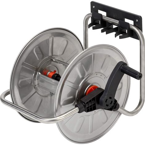 Avvolgitubo Manuale da Muro Portatile 50 mt Tubo Ø1/2” in Acciaio Inox Agrati