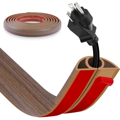 Passe Cable Sol Cache Fil Électrique Auto-Adhésif 3M - Petit Canal de Câble Flexible en PVC pour Bureau, Maison, Concert - Protection des Fils et Prévention des Trébuchements (1/5)