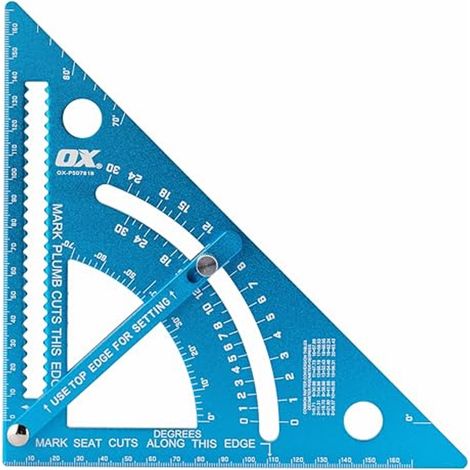 OX Pro 180mm Adjustable Aluminium Rafters Square Roofers Measuring Tool Square (1/5)