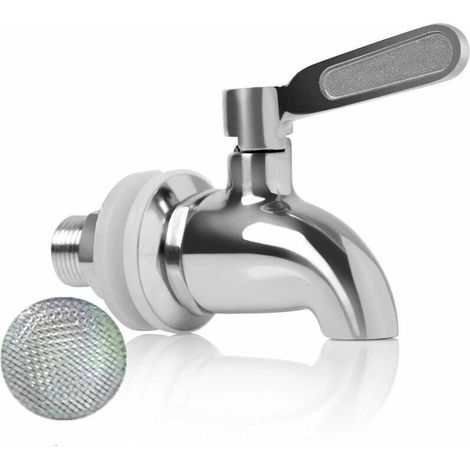 Remplacement de robinet de distributeur de boissons,Robinet de Tonneau du Vin et de la Bière ou de Boisson en Acier Inoxydable, Inusable,16mm Robinet de rechange pour distributeur
