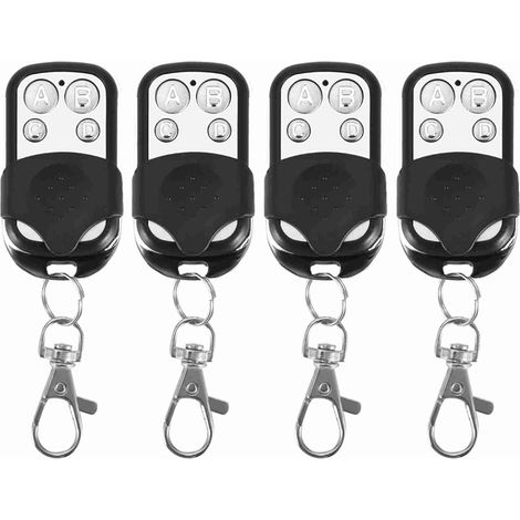 4 Pièces Télécommande Portail Universelle Telecommande Porte De Garage, télécommande sans Fil Porte-clés Radio électrique 4 Canaux Porte-clés Antivol pour Appareils électroménagers Porte 433mhz (1/5)