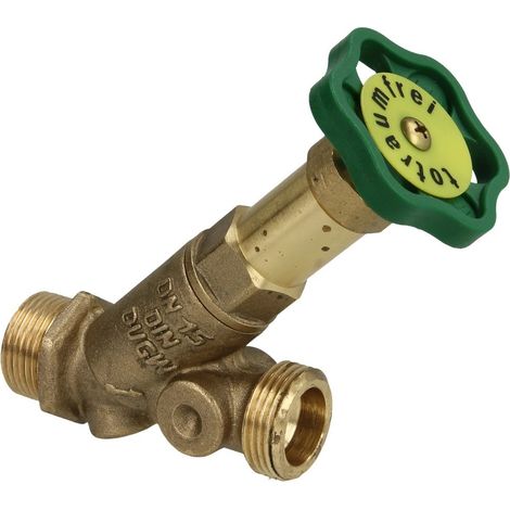 Vanne à passage direct DN15 sans purge 3/4’’ FM x 3/4’’ FM, broche non montante