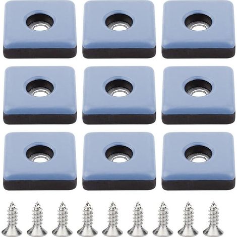 Lot de 24 Pieces Patins Meubles Téflon 25mm Pied de Chaise avec Vis Patins en Téflon PTFE Tampon Chaise Patin Glisseur Pied de Chaise à Visser Carrés pour Bureau Chaise Sol en Bois Carrelage (1/5)